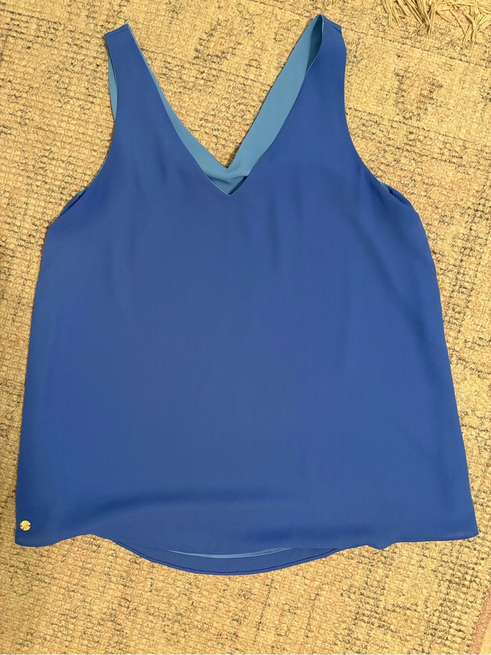 Lilly Pulitzer Reversible V-Neck Sleeveless Top in Royal Blue